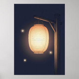 Minimalist Anime Lantern Wall Art