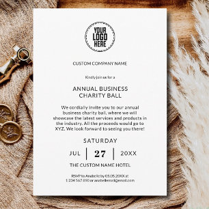 Minimalist Annual Charity Event Business Party Invitation