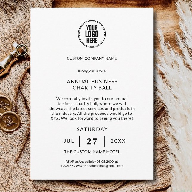 Minimalist Annual Charity Event Business Party Invitation (Creator Uploaded)