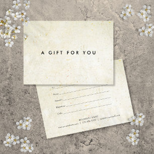 Minimalist Antique Boho Gift Certificate