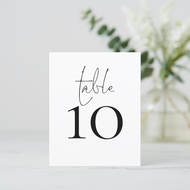 Minimalist Any Colour Wedding Table Number (Standing Front)