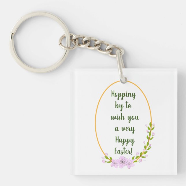 Minimalist  Apple Tree flowers holiday Easter   Key Ring (Front)