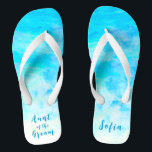 Minimalist Aqua Blue Gradient Aunt of the Groom Thongs<br><div class="desc">These Minimalist Aqua Blue Gradient Aunt of the Groom flip flops is a memorable gift for wedding party members: bride, bridesmaids, aunt of the bride/groom, maid of honour... They will add a stylish dose of glam to your wedding day, bachelorette party, or other celebration. ♥Customise it with your wording by using the template...</div>