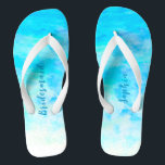 Minimalist Aqua Blue Gradient Bridesmaid Gift Thongs<br><div class="desc">These Minimalist Aqua Blue Gradient Bridesmaid Gift flip flops is a memorable gift for wedding party members: bride, bridesmaids, mother of the bride, maid of honour... They will add a stylish dose of glam to your wedding day, bachelorette party, or other celebration. ♥Customise it with your wording by using the template fields. ♥...</div>