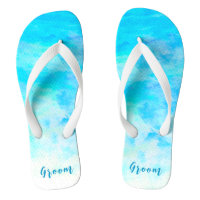 Minimalist Aqua Blue Gradient Groom