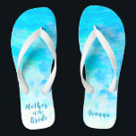 Minimalist Aqua Blue Gradient Mother of the Bride Thongs<br><div class="desc">These Minimalist Aqua Blue Gradient Mother of the Bride flip flops is a memorable gift for wedding party members: bride, bridesmaids, mother of the bride, maid of honour... They will add a stylish dose of glam to your wedding day, bachelorette party, or other celebration. ♥Customise it with your wording by using the template...</div>