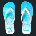 Minimalist Aqua Blue Gradient Mother of the Bride Thongs<br><div class="desc">These Minimalist Aqua Blue Gradient Mother of the Bride flip flops is a memorable gift for wedding party members: bride, bridesmaids, mother of the bride, maid of honour... They will add a stylish dose of glam to your wedding day, bachelorette party, or other celebration. ♥Customise it with your wording by using the template...</div>