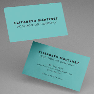 Minimalist Aqua Modern Professional Customised Business Card