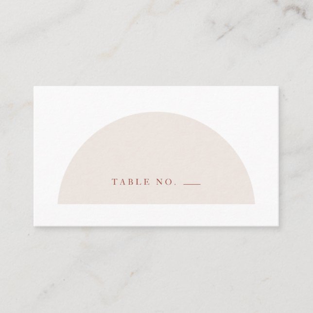 Minimalist Arch Cream and Terracotta Flat Place Card (Front)