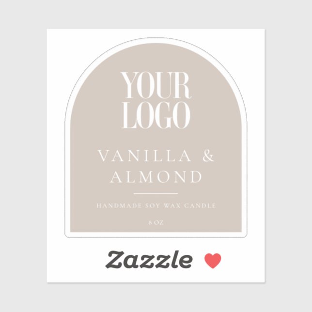 Minimalist Arch Custom Logo Candle Label (Sheet)