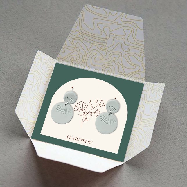 Minimalist Arch Handmade Jewellery Earrings Displa Square Business Card (Creator Uploaded)