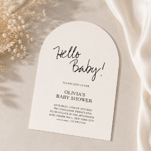 Minimalist Arch Hello Baby Baby Shower Invitation