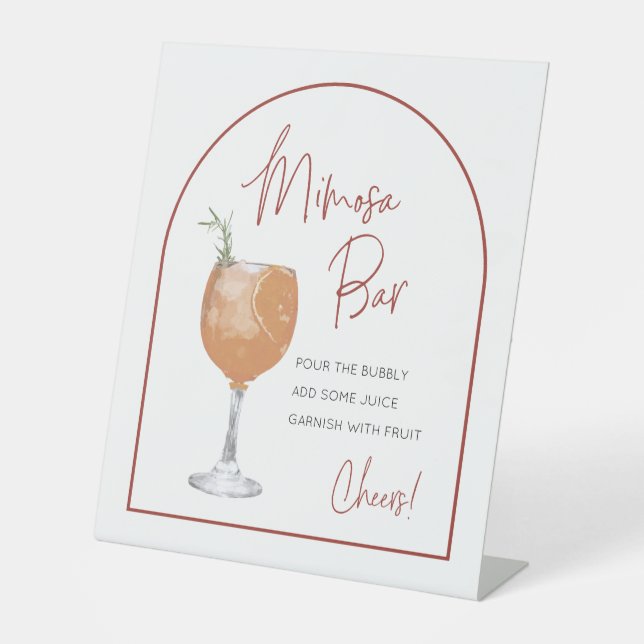Minimalist Arch Mimosa Bar Table Sign (Front)