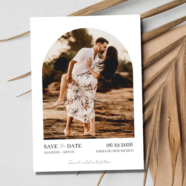 Minimalist Arch Photo Beach Wedding  Save The Date (Minimalist Arch Photo Beach Wedding Save The Date)