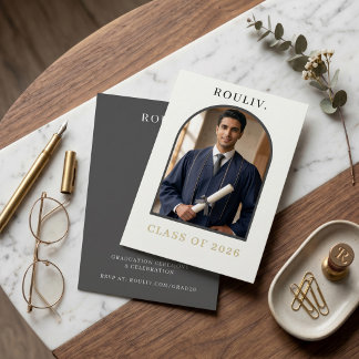 Minimalist Arch Photo Graduation Invite | ROULIV