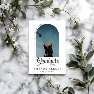 Minimalist Arch Photo Graduation Party Invitation
