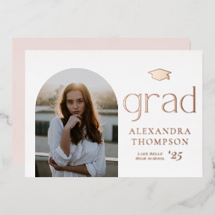 Minimalist Arch Photo Graduation Party Rose Gold