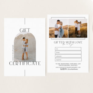 Minimalist Arch Photo Photography Gift Certificate