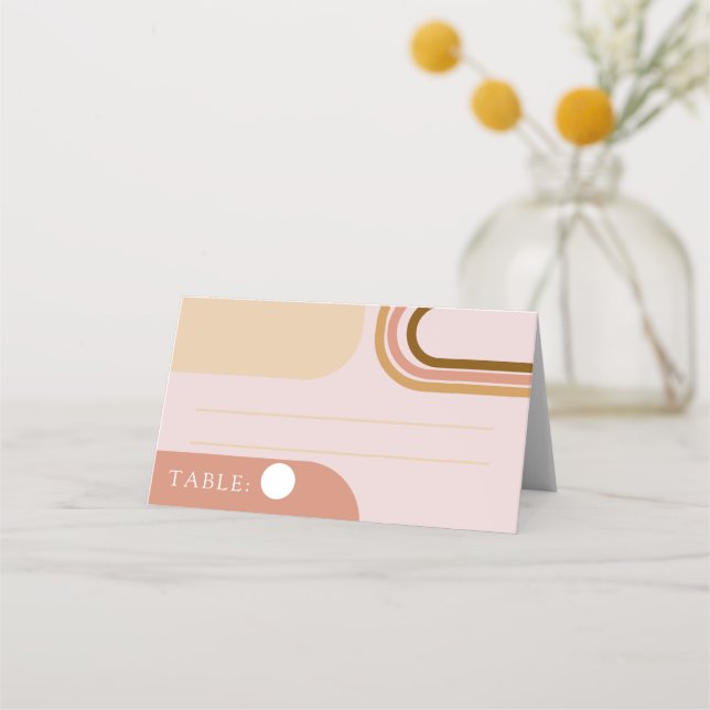 Minimalist Arch Shaped Wedding Name Cards (Front)