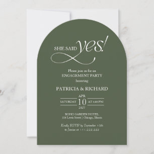 Minimalist Arch She Said Yes Engagement Party Invitation