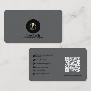 Minimalist Architect. Custom Grey Design   Premium Business Card