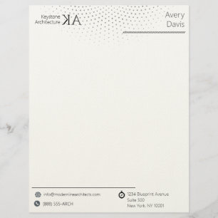 Minimalist Architect Firm   Modern Black & White Custom Letterhead