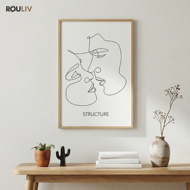 Minimalist Architectural Lines Abstract Modern Ivo Poster (Minimalist Architectural Lines Abstract Modern Ivory Japandi Wall Art)