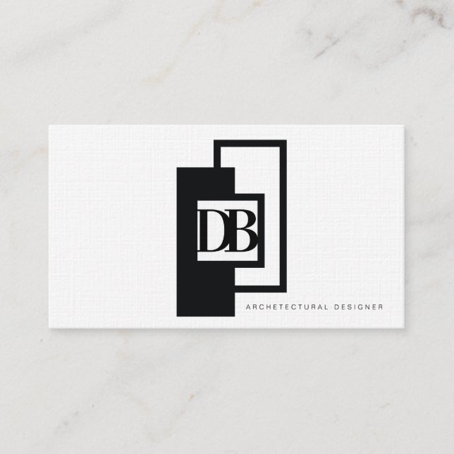 Minimalist Architecture Monochrome Designer Business Card (Front)