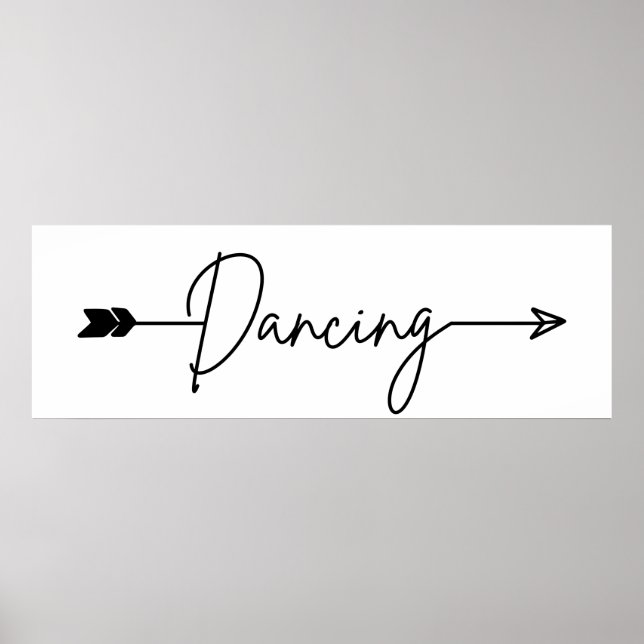 Minimalist Arrow Wedding Dancing Sign (Front)