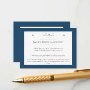 Minimalist Arrows Wedding Marseille Blue Enclosure Card