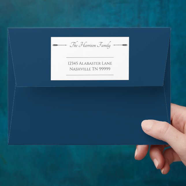 Minimalist Arrows Wedding | Marseille Blue Envelope (Hand)
