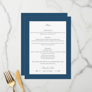 Minimalist Arrows Wedding Marseille Blue Menu