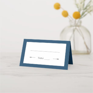 Minimalist Arrows Wedding Marseille Blue Place Card