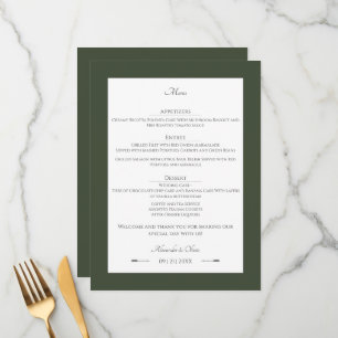 Minimalist Arrows Wedding   Olive Green Menu