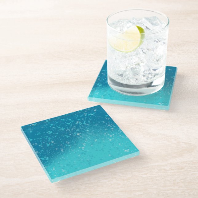Minimalist Art: Fractured Ice Glass Coaster (Angled)