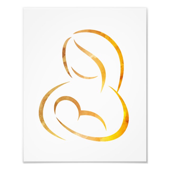 Minimalist Art - Mother Breastfeeding Child Photo Print (Front)