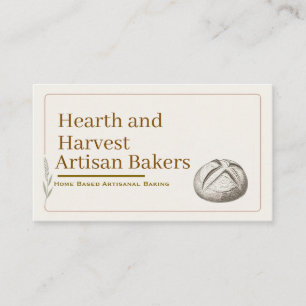 Minimalist Artisan Baker Small Round Bread Graphic Business Card