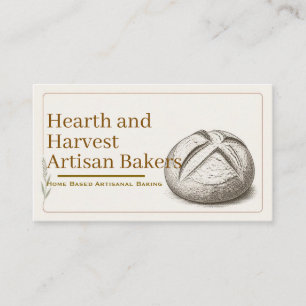 Minimalist Artisan Bakers Round Bread Graphic Business Card