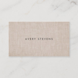 Minimalist Artist Simple Plain Linen Business Card
