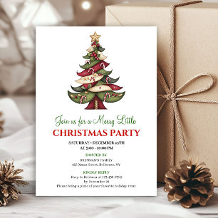 Minimalist artistic Christmas tree holiday invite