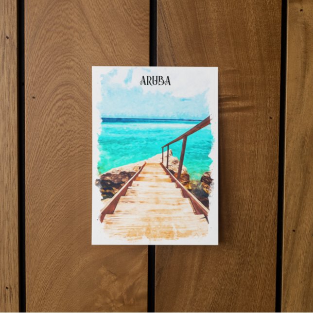 Minimalist Aruba Caribbean Tropical Vacation Postcard (Minimalist Aruba Caribbean Tropical Vacation Postcard)