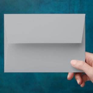 Minimalist Ash Grey Wedding Invitation Matching Envelope