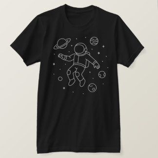 Minimalist Astronaut Floating in Space - Monoline  T-Shirt