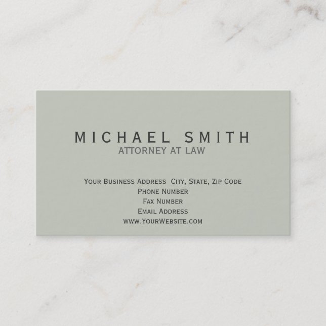 Minimalist Attorney at Law Business Card (Front)