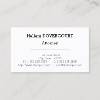 Minimalist Attorney Business Card