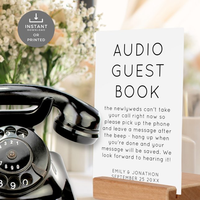 Minimalist Audio Guest Book Wedding Sign (Creator Uploaded)