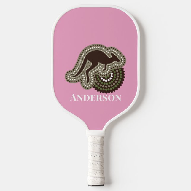 Minimalist Australian Aboriginal Kangaroo Modern Pickleball Paddle (Front)