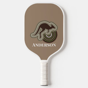Minimalist Australian Aboriginal Kangaroo Modern Pickleball Paddle