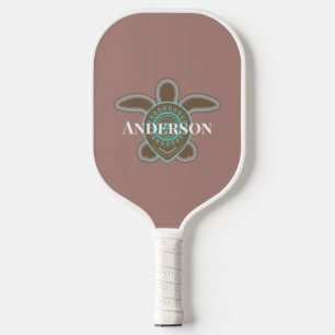 Minimalist Australian Aboriginal Sea Turtle Modern Pickleball Paddle