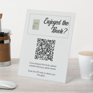Minimalist Author Book Review Pedestal Sign with Q